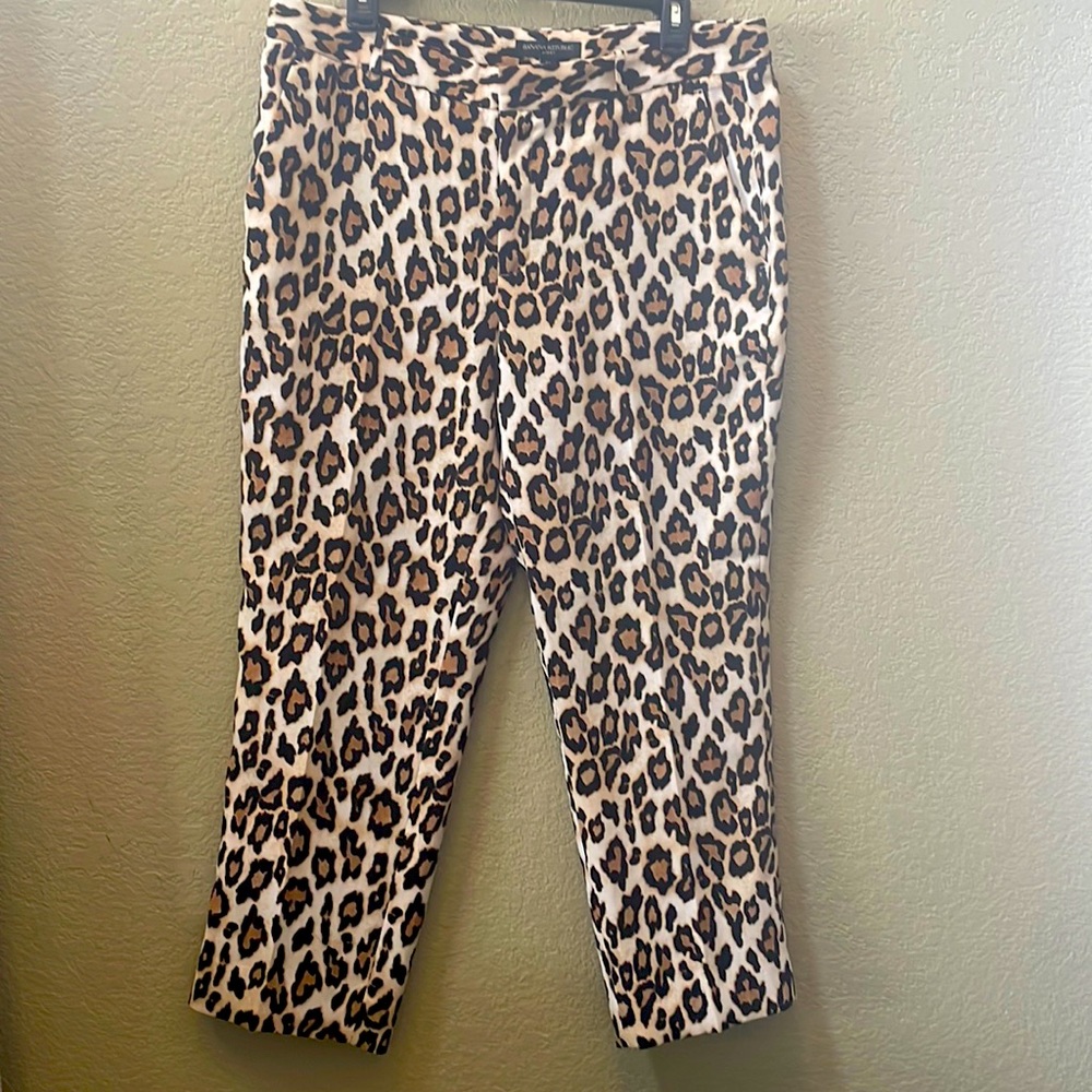 Banana Republic dressy ankle pants, size 12, Excellent condition! Leopard Print.